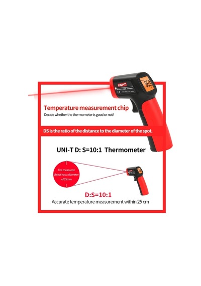 Unı-t Uni-trend Industrial Thermometer Ut300a+ Laser Infrared Thermometer Handheld Termometro Digital Industrial Non Contact Laser Temperature Meter Gun Ut300a+