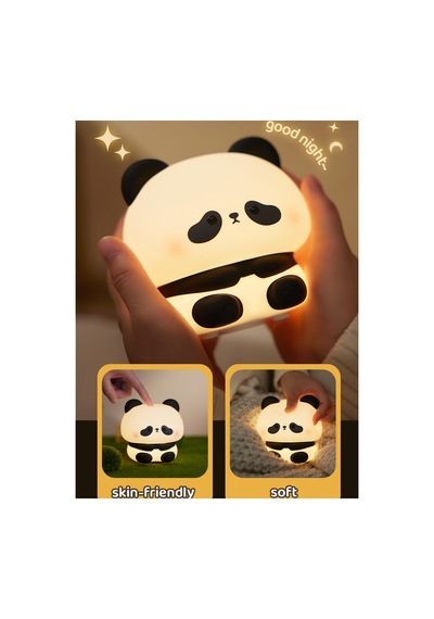 Masum Panda Silikon Gece Lambası Beyaz Beyaz