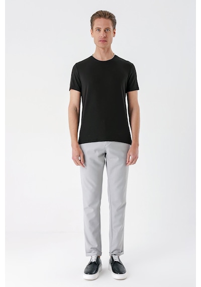 Efor Slim Fit Bisiklet Yaka Düz Pamuklu Acı Kahve Tişört Ts 823 Kahverengi