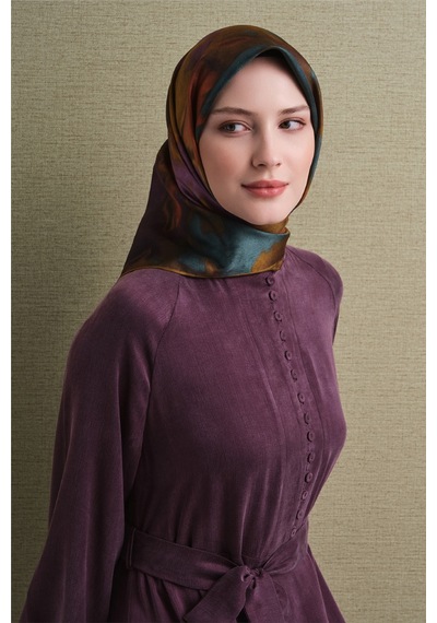 Armine Sura İpek Eşarp 2026-2027 - Sonbahar Kış-asm9606 Mor