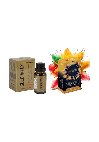 Caas Gold Fly Kadınlara Özel Damla + Prezervatif Meyve Aromalı Kondom 10 Adet