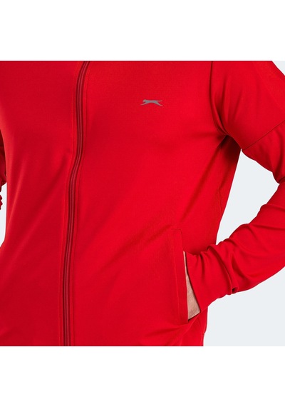 Slazenger RARELY Erkek Fermuarlı Dik Yaka Cepli Kırmızı Eşofman Takımı