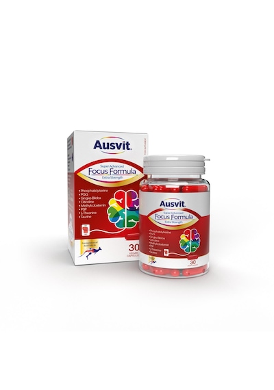 Ausvit Fosfotidilserin Ve L-teanin İçeren Kapsül Takviye Edici Gıda 30 Vegan Caps Focus Formula