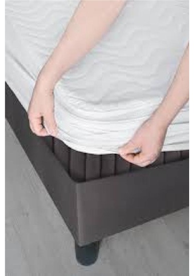 Divanev 220x200 Cm Çift Kişilik Sıvı Geçirmez Alez Fitted Kapitoneli Beyaz