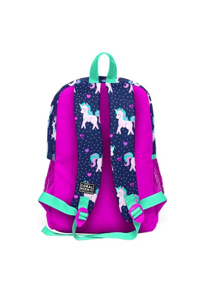 Coral High Mor Unicorn Baskılı İlkokul ve Günlük Sırt Çantası 23467