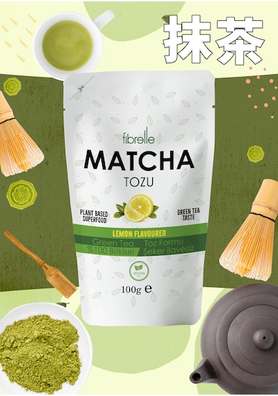 Fibrelle Matcha Limon Aromalı 100g