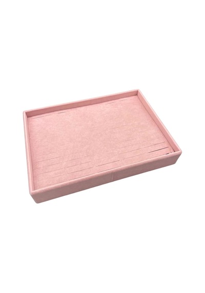 Yerli Üretim Süet Kumaş Pembe Renk 34/24 Cm Batırmalı Çekmeçe Içi Bileklik Kelepçe Tablası Çok Renkli