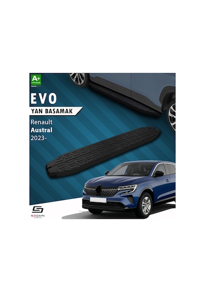 S-dizayn Renault Austral Evo Siyah Yan Basamak 183 Cm 2023 Üzeri