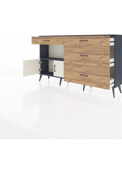 Arges Konsol Tek Raflı 4 Çekmeceli 2 Kapaklı 176x30x99 Antrasit-a Antrasit-aytaşı/çam Arges Konsol Tek Raflı 4 Çekmeceli 2 Kapaklı 176x30x99 Antrasit-a Antrasit-aytaşı/çam