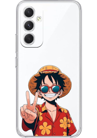 Samsung Galaxy A54 Uyumlu Monkey D. Luffy Tasarımlı Baskılı Silikon Kılıf Renkli