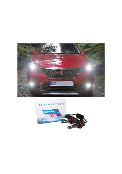 Peugeot 2008 Led Xenon Uzun Far Ampulü H7 Ultimate 9500 Lumens Yeni Seri Beyaz 2013-2019