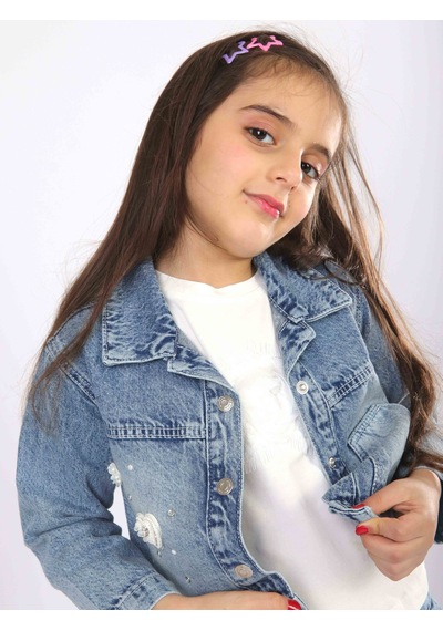 Xo Kids Kız Çocuk 3lü Alt Üst Jean Takmı 1-4 Yaş Set0481 Mavi