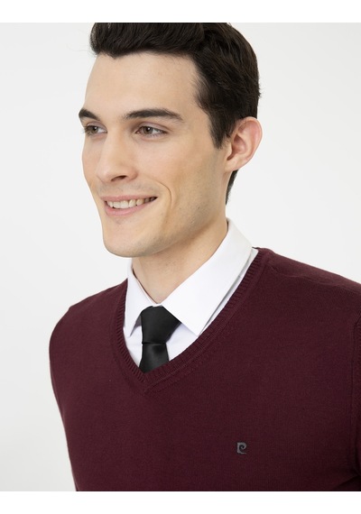 Pierre Cardin Erkek Bordo Triko Kazak 50248554-vr014 Bordo