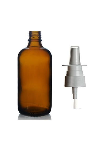 100ml Kahverengi Cam Şişe, Burun Spreyi, 24 Adet Nazal Spreyli, Ecza Şişesi, İlaç Şişesi Diğer