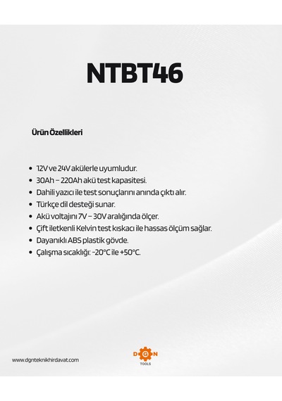 Nt Tools 100-2000 Cca Yazıcılı Dijital Akü Test Ve Analiz Cihazı
