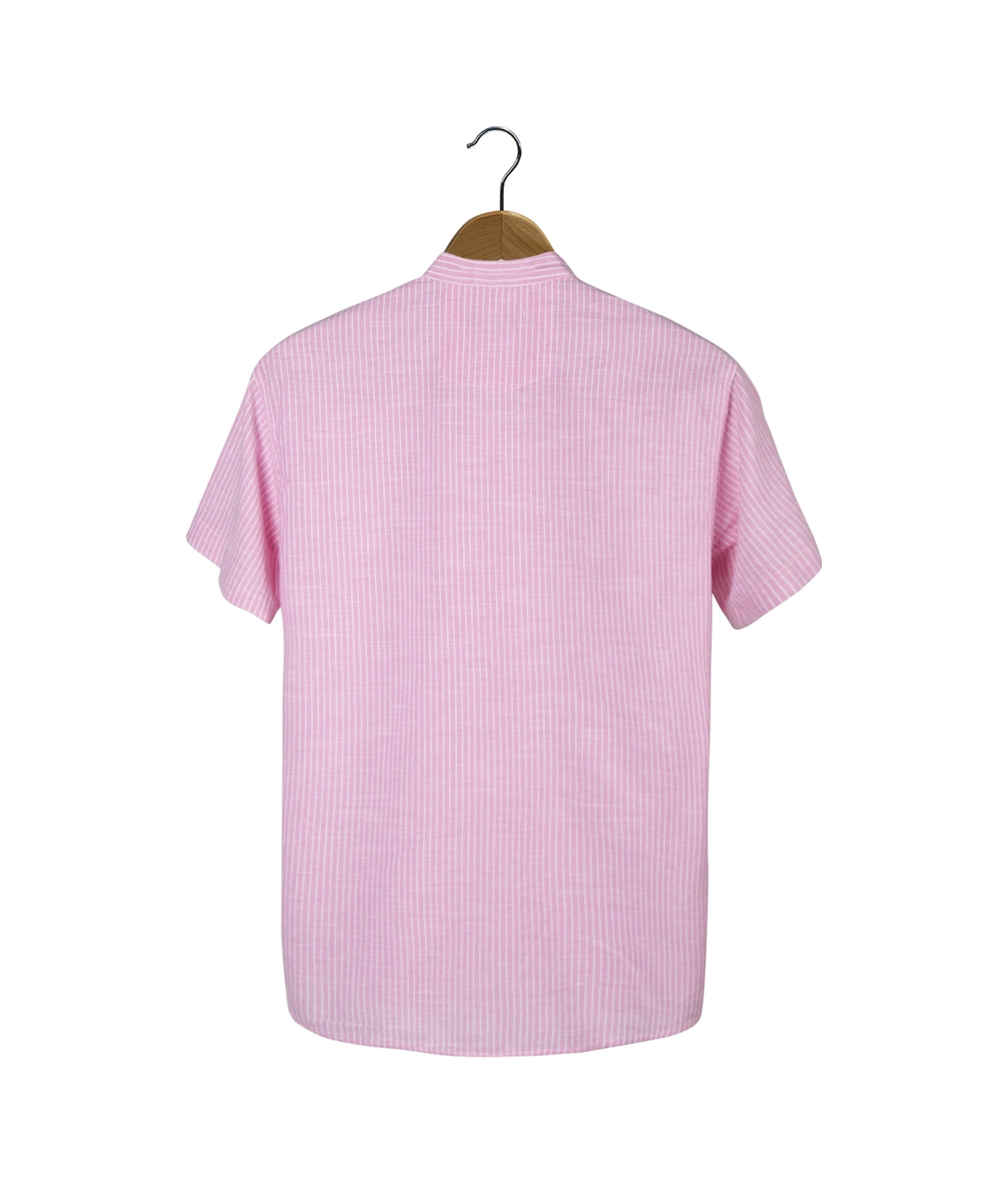 Veaven Erkek Pembe Hakim Yaka Kısa Kollu Çizgili Gömlek Vavn21k-4300571-3 Pembe