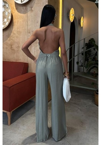 Moderie Butik Halter Yaka Yelekli Modal Takım 10144 Oli Ve