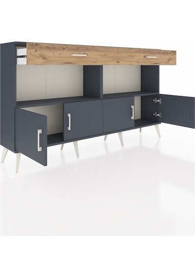 Arges Konsol 2 Raflı 2 Çekmeceli 4 Kapaklı 176x30x99 Antrasit-ant Antrasit-antrasit/çam Arges Konsol 2 Raflı 2 Çekmeceli 4 Kapaklı 176x30x99 Antrasit-ant Antrasit-antrasit/çam