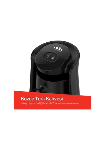 Ok0049 Minio Közde Türk Kahvesi Makinesi Bol Köpüklü Közde Lezzeti, 4 Fincan Kapasiteli, Siyah