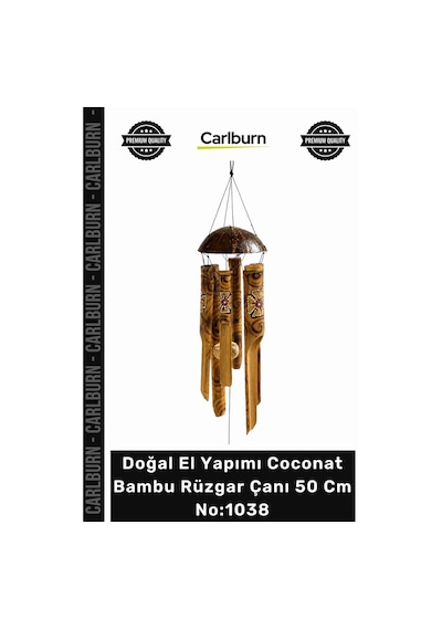 Özel Üretim Doğal El Yapımı Dekoratif Egzotik Coconat Bambu Rüzgar Çanı 50 Cm No:1038
