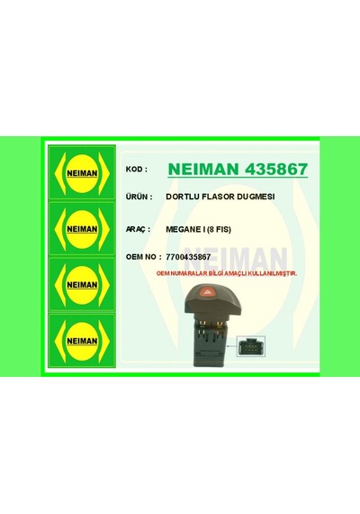 Dortlu - 551 - Flasor Dugmesı Megane I - Shopgpt - 8 Fıs