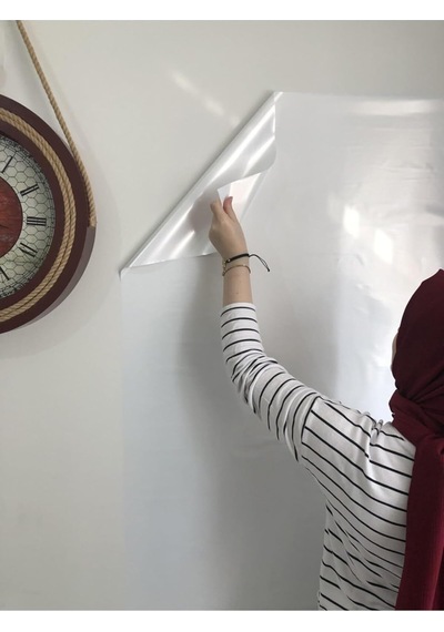 2 Tane 60x100 Beyaz Statik Akıllı Kağıt Yazı Tahtası Duvar,cama, Tahtaya Uygulanır Yapışkansız Beyaz 60 X 100 Genel