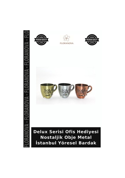 Delux Serisi Ofis Hediyesi Nostaljik Obje Metal İstanbul Yöresel Bardak Çok Renkli