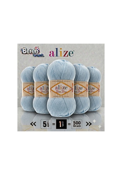 Baby Best - 40 Mavi - 5'li Paket - 100gr/240m - Bebek İpi - Anti Pilling Tüylenmez İp