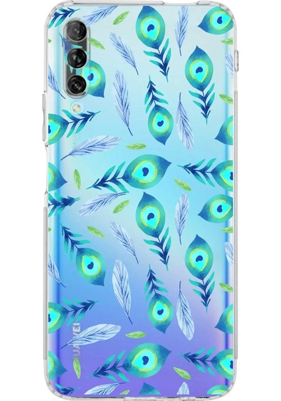Huawei P Smart Pro İle Uyumlu Nazar Boncuğu 3 Baskılı Kamera Korumalı Şeffaf Silikon Kılıf Şeffaf