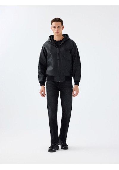 LOFT Regular Fit Erkek Mont Pu Siyah