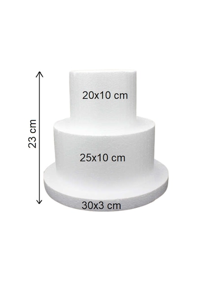 Strafor 2 Katlı Maket Pasta 20x10-25x10 Cm Tabanlık 30x3 Cm 0