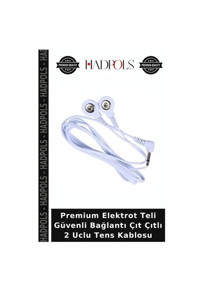 Premium Elektrot Teli Güvenli Bağlantı Çıt Çıtlı 2 Uclu Tens Kablosu