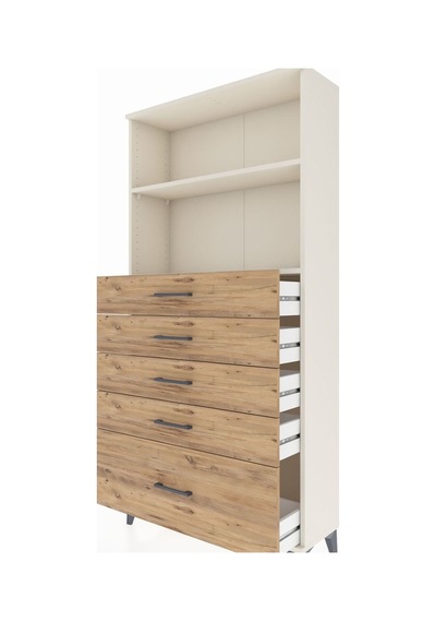 Arges Dolap 2 Raflı 5 Çekmeceli 88x30x182 Aytaşı-çam Aytaşı