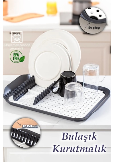 Çok Amaçlı Pano Bulaşık Kurutmalık Meyve Sebze Süzgeci Bnm1213 Çok Renkli