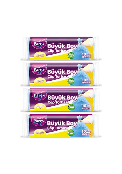Güçlü Çöp Torbası Büyük Boy 10'lu 65 X 80 Cm 4 Paket