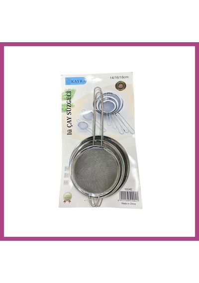 Gees Global 3'li Metal Süzgeç 14-16-18 Cm Gbzs