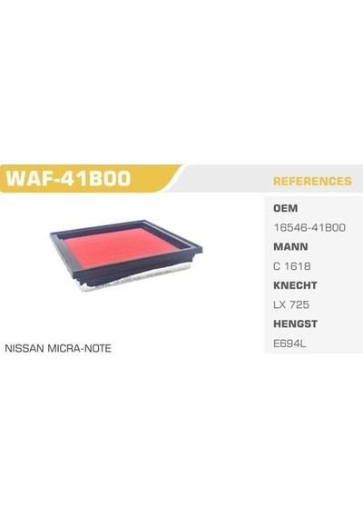 WINKEL WAF-41B00 Hava Filtresi Micra K11 92-02 K12 03-10 Note 07-11 1.0 1.2 1.4 16V