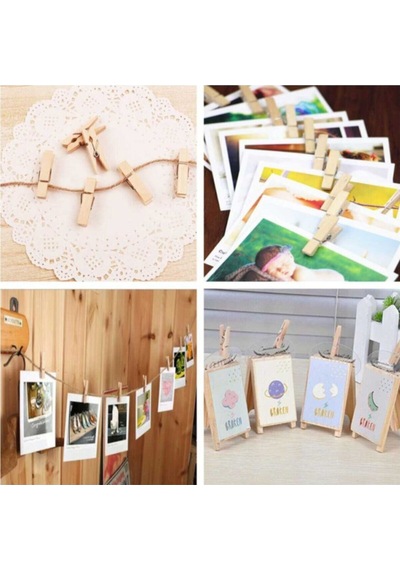 100 Adet 2,5 Cm Mini Ahşap Mandal-çok Fonksiyonlu Foto Askısı 25 Kahverengi Diğer