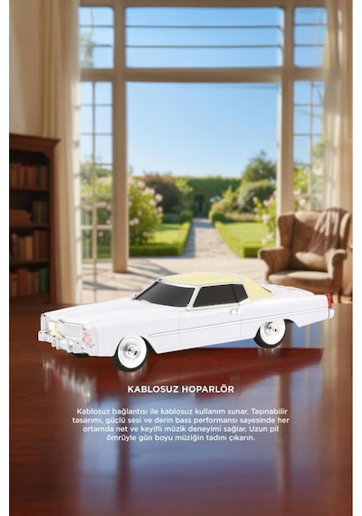 Bluetooth Hoparlör Cadillac 1969 Görünümlü Retro Klasik Araba Tasarımlı 10w Fm Usb Tws Speaker D83