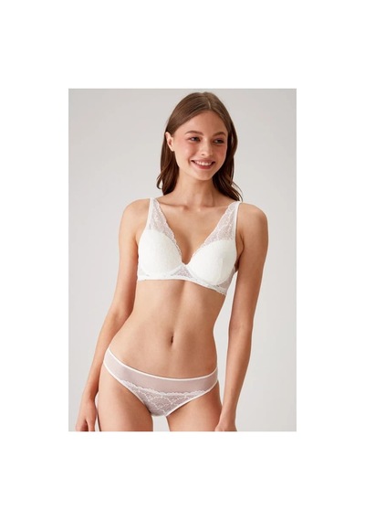 Pierre Cardin Dolgulu Bralet Sütyen Takım Ekru 001