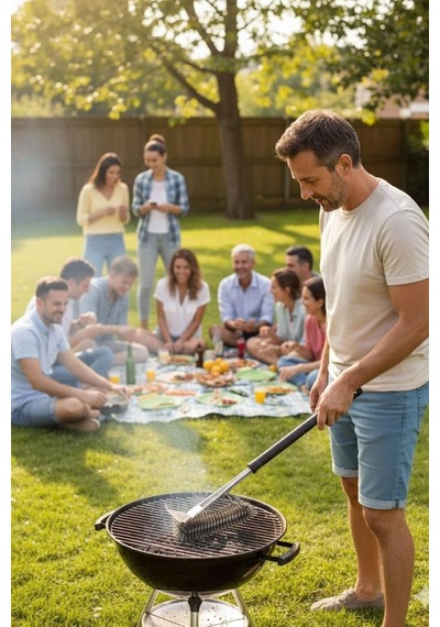 Mangal Izgara Temizleme Fırçası, Paslanmaz Çelik Telli, Pra-13113467-6446
