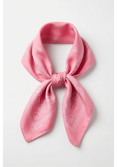 Mollycrush Unisex Pembe Şal Desenli Fular Günlük Saç Aksesuarı Boyunluk Ve Outdoor Bandana Şeker Pembe