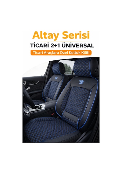 Ford Focus Trend 2012-2018 2+1 Arka Sırt Oturak Uyumlu Altay Serisi Siyah Mavi Koltuk Kılıfı