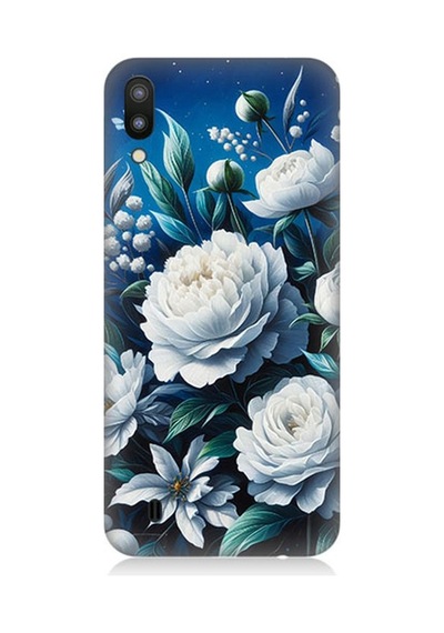 Samsung Galaxy M10 Uyumlu Yıldız Gibi Açan Çiçekler Desenli Silikon Kılıf Çok Renkli