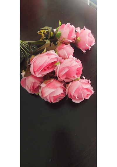 Rüzgar Çiçekcilik 45 Cm 8 Kafalı Pembe Gül Pembe