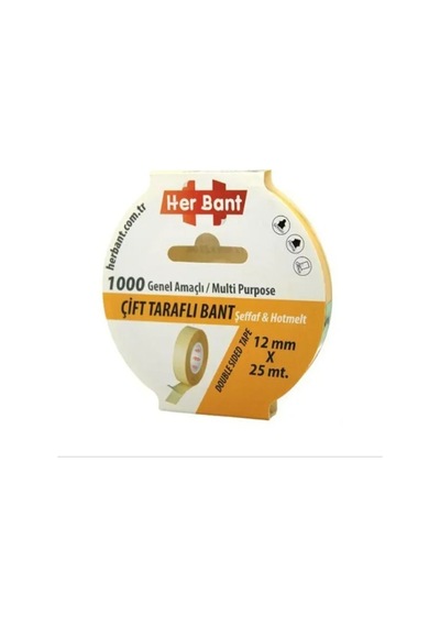 Her Bant Çift Taraflı Bant 12mmx25mt - 3 Adet