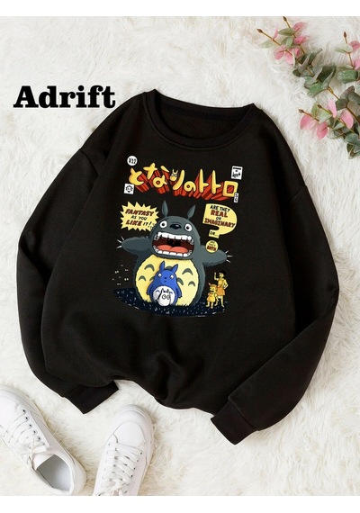 Startmore Adrift Totoro Studio Ghibli Köstebek Sokak Trend Tasarım Harajuku/gotik Beyaz Siyah