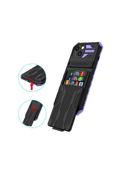 Teleplus Apple Uyumlu iPhone 11 Kılıf Kamera Korumalı Standlı Kartlıklı Armor Grade Kapak