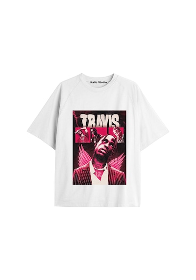 Kalic Studio Unisex Travis Scott Astroworld Tshirt Beyaz-36