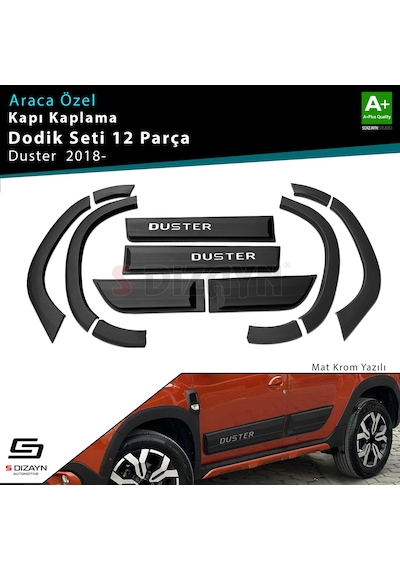S-dizayn Dacia Duster 2 Kapı Koruma Ve Çamurluk Kaplaması Dodik Seti Mat Krom Yazılı 2018 Üzeri A+ Kalite